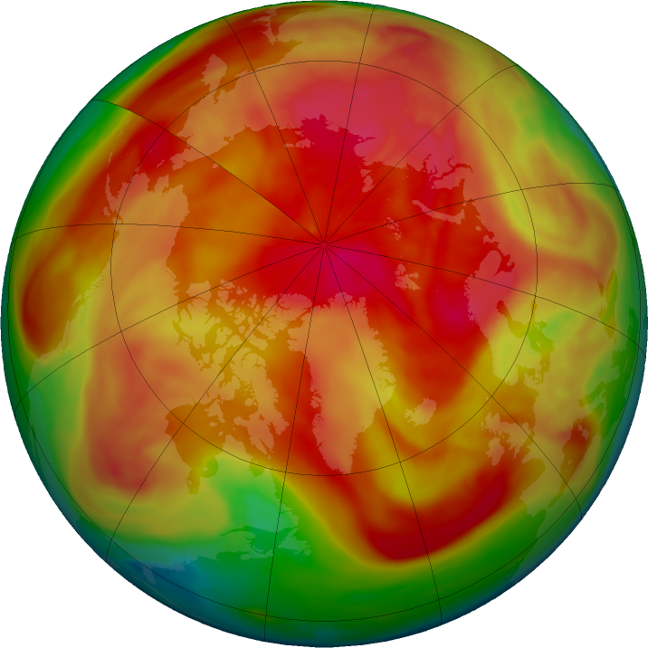 Arctic ozone map for 27 March 2024
